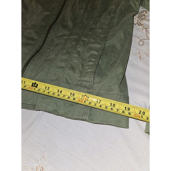 Banana Republic Women's‎ Size 14 Olive Motorcycle Jacket  Zip Up, Tailored Fit - Picture 6 of 6